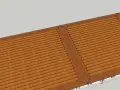 En vy av ett tak med träpanel, en fris trall som löper längs kanten.