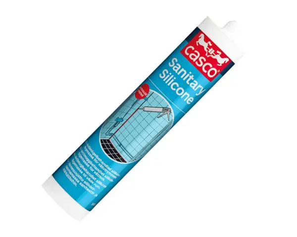 Casco Sanitary Silicone-tub. Perfekt för att måla på silikon i badrum och våtutrymmen, motverkar mögel.