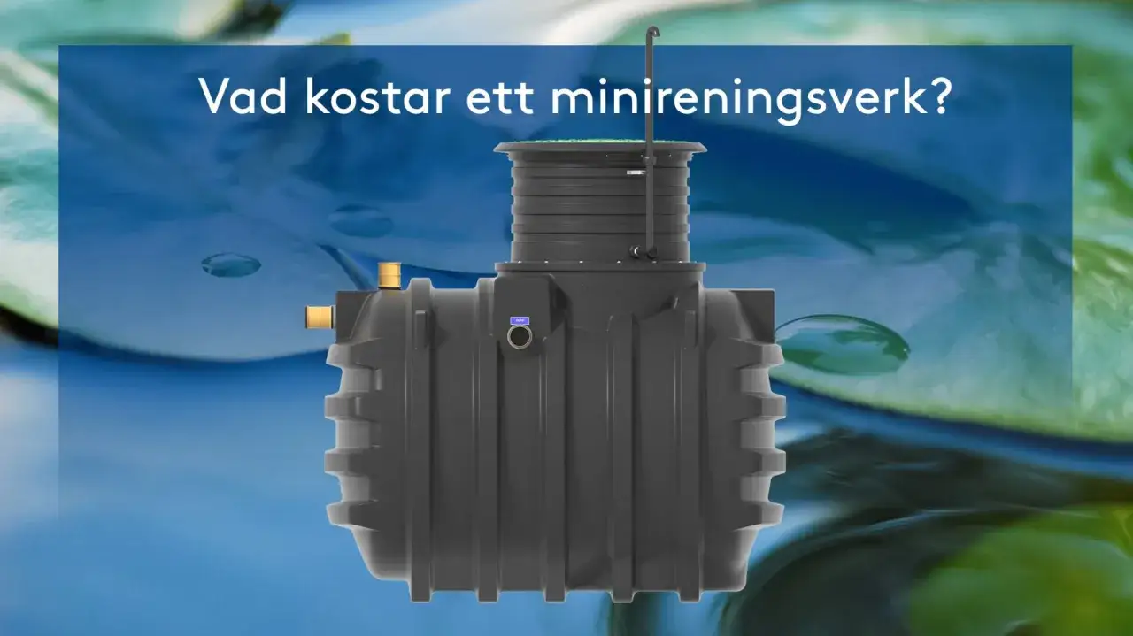 Grått minireningsverk med texten